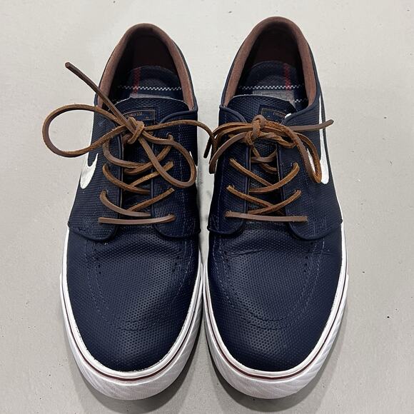 Nike Sb Zoom Stefan Janoski OG Obsidian Leather White Blue Skate Men\'s Sz 11.5 main image 9
